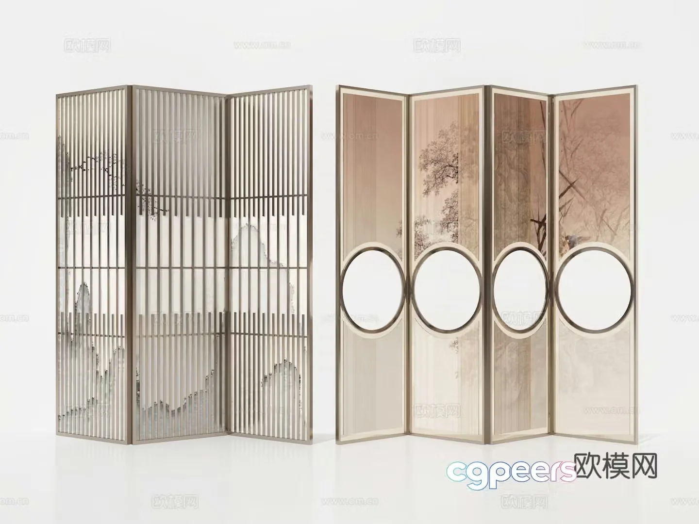 New Chinese style partition 3D model