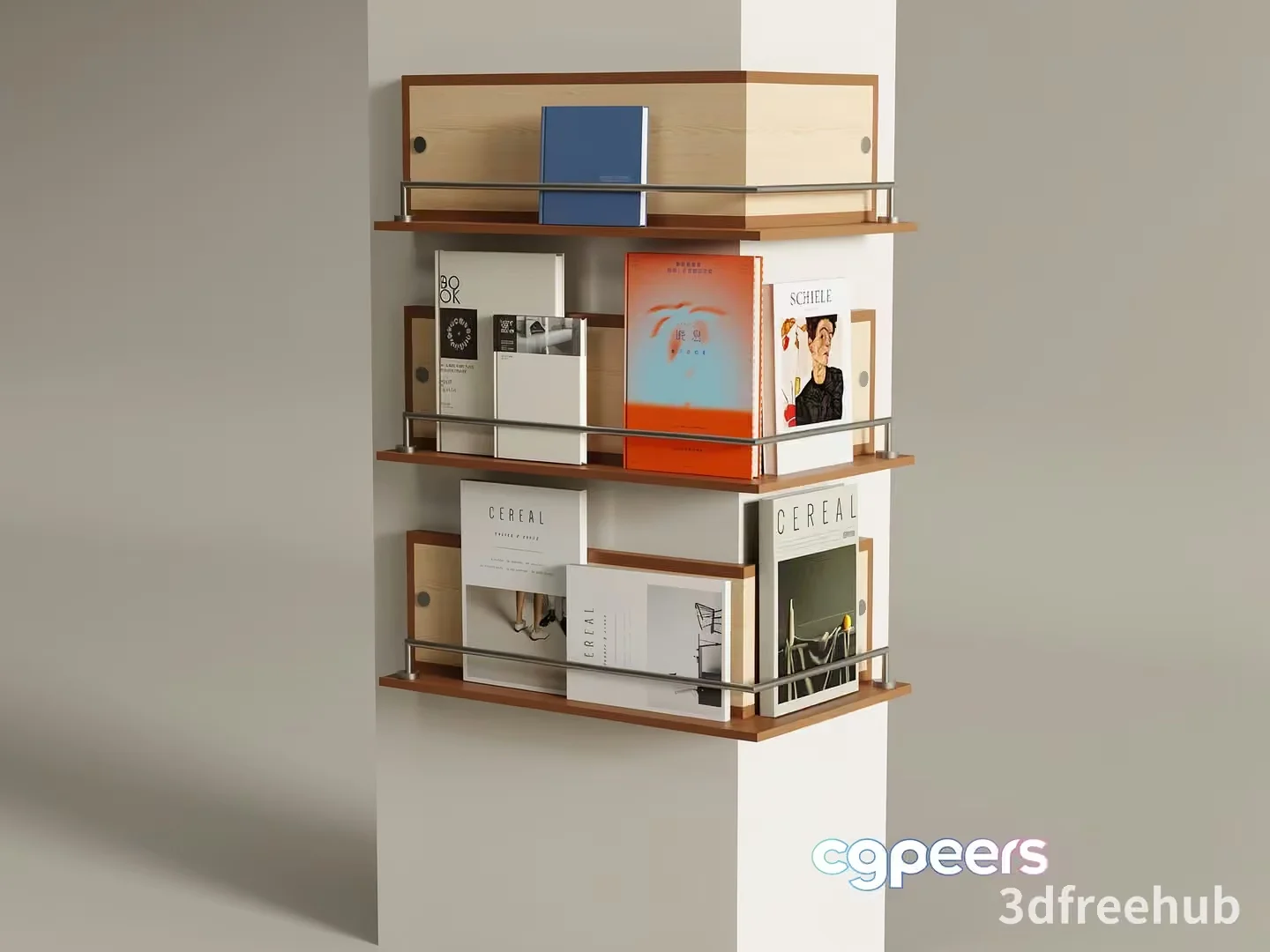 Modern Bookshelf 3D Model – 6613 – VRAY Render