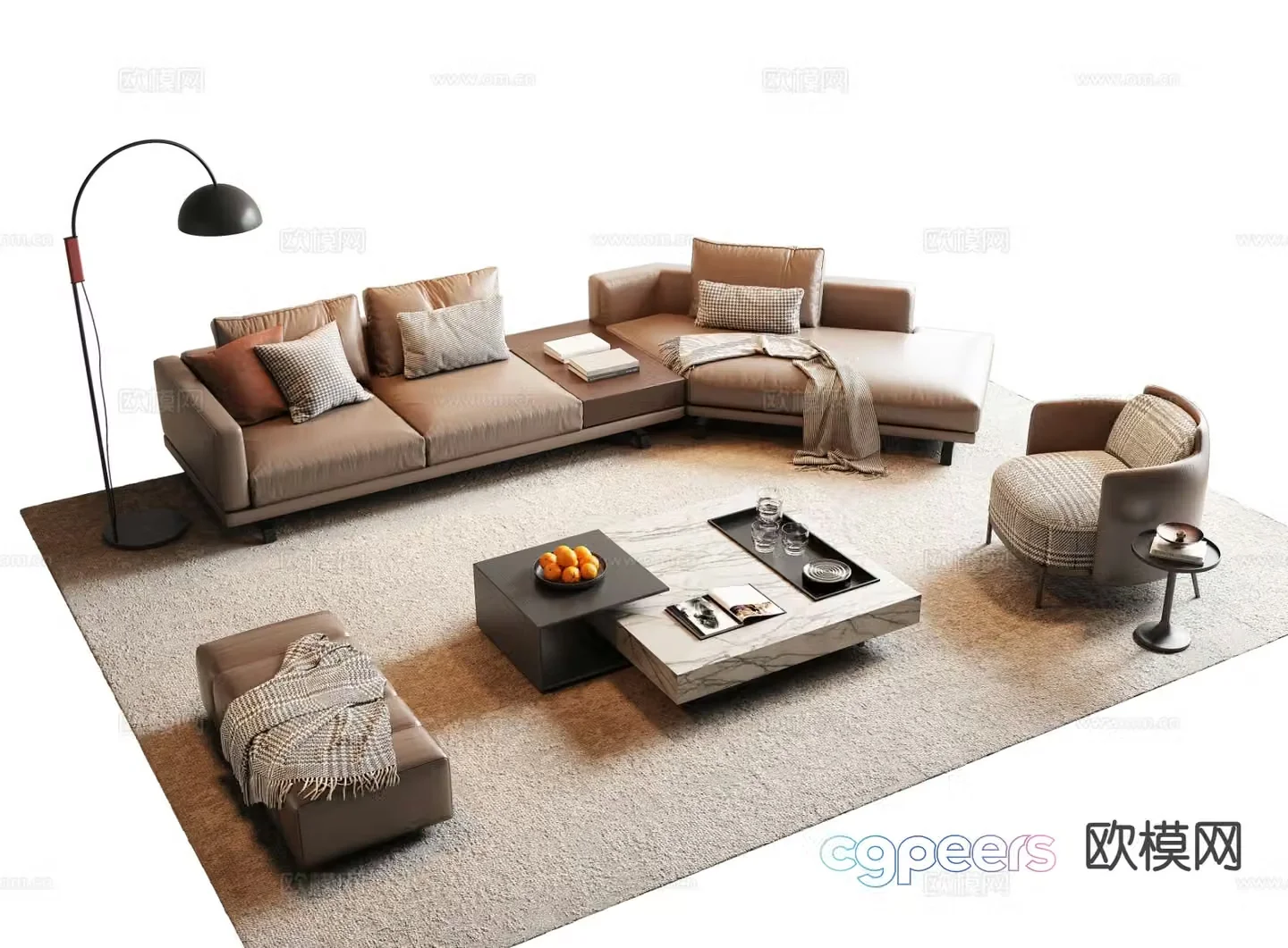 Italian sectional sofa 3d model