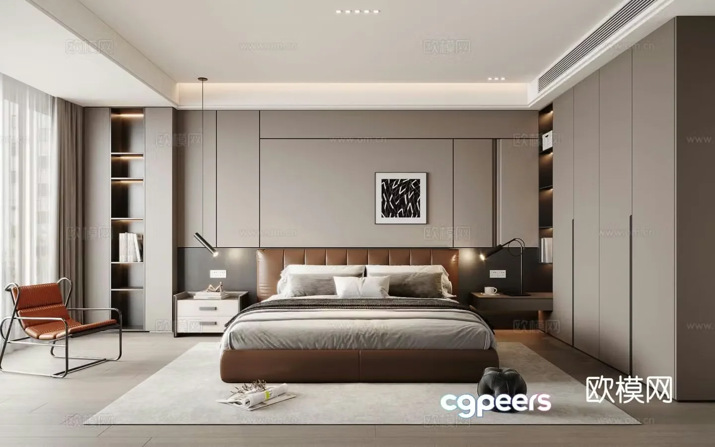Italian style bedroom master bedroom 3d model