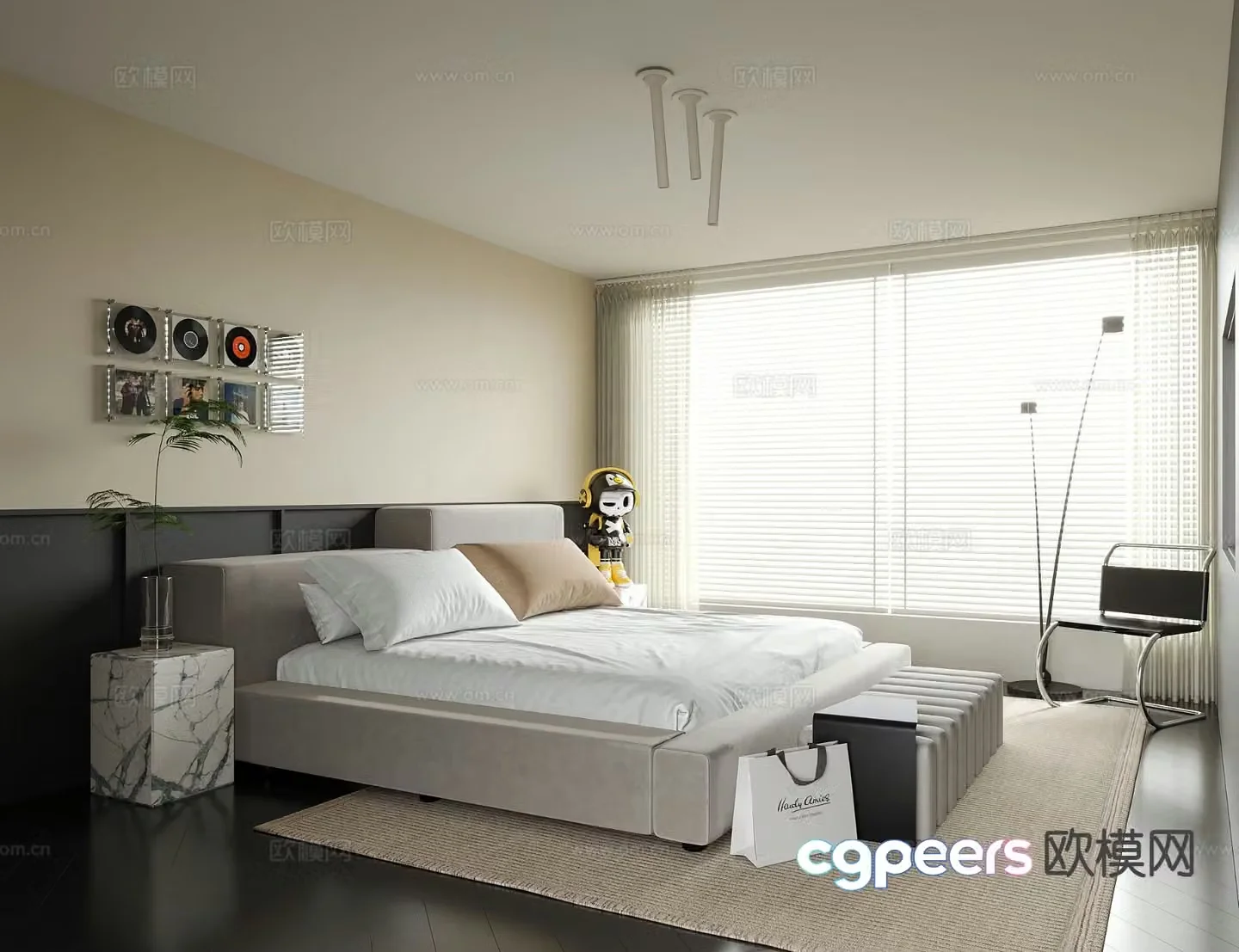 Modern bedroom master bedroom 3d model