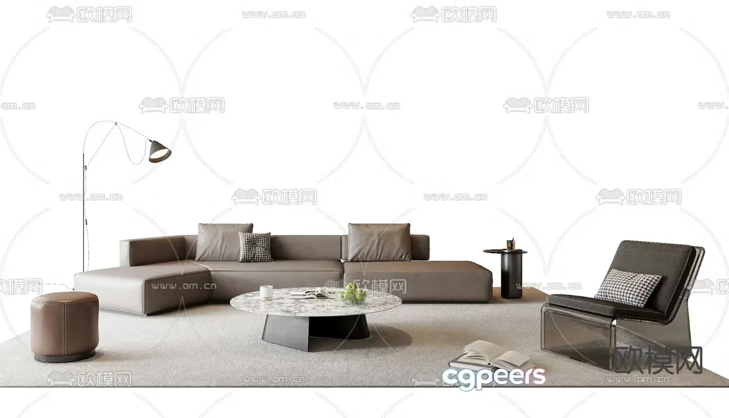 Italian sectional sofa 3d model