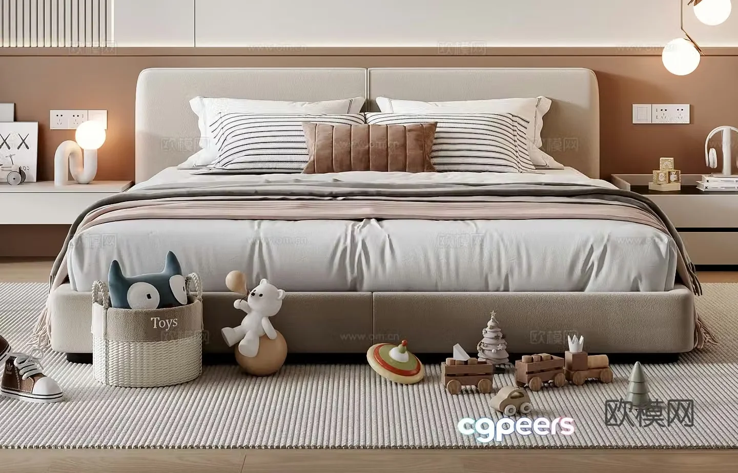 Modern children’s bed 3d model