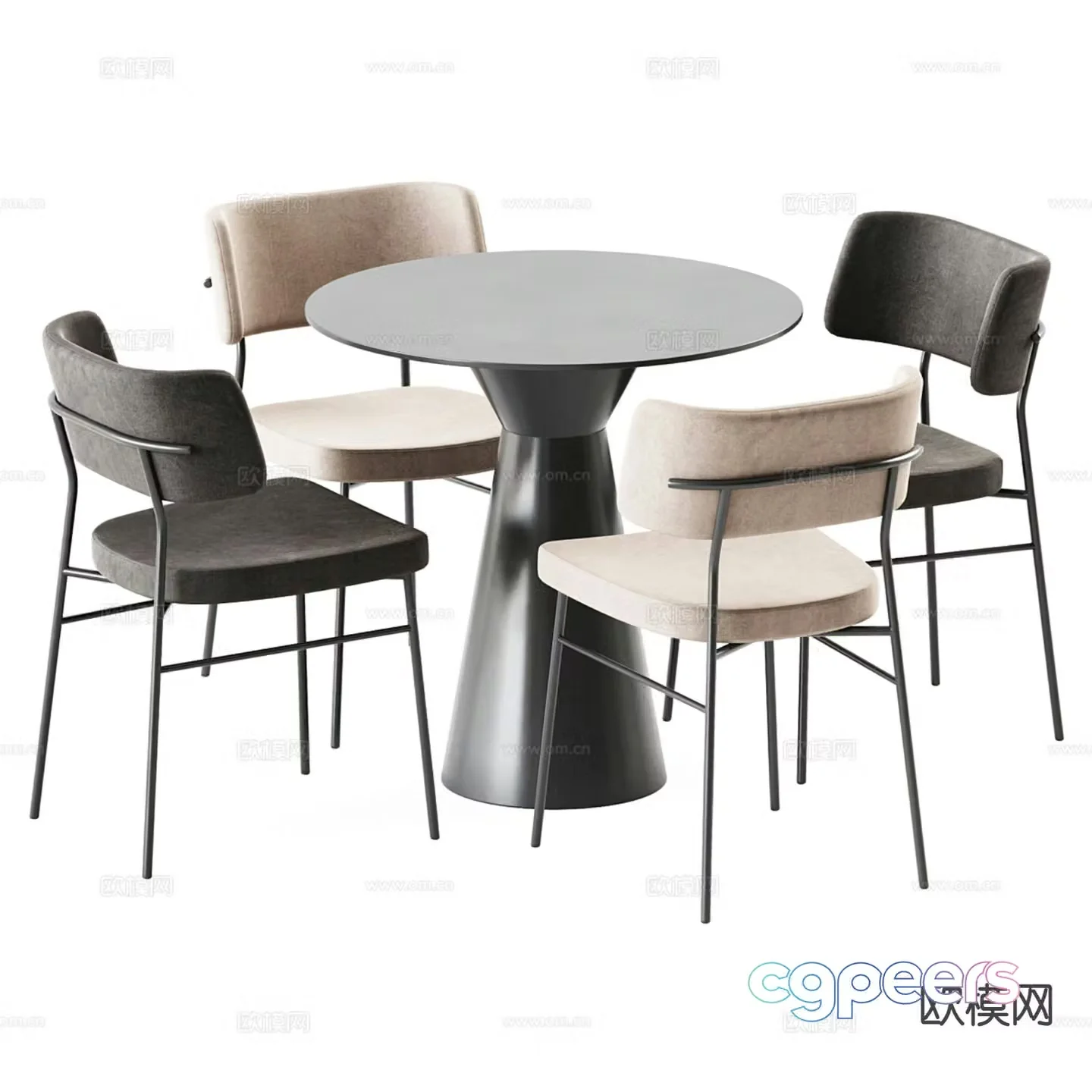 Leisure table and chair negotiation table and chair 3D model