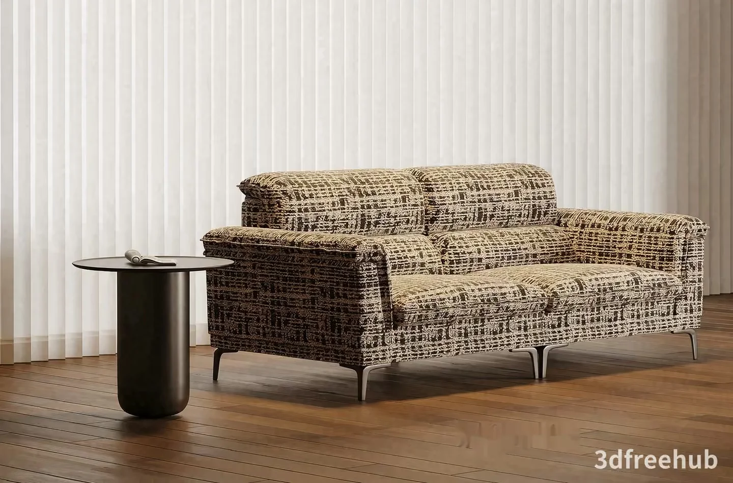 A Modern Couch With A Unique Pattern 3D Model – 22906 – VRAY Render