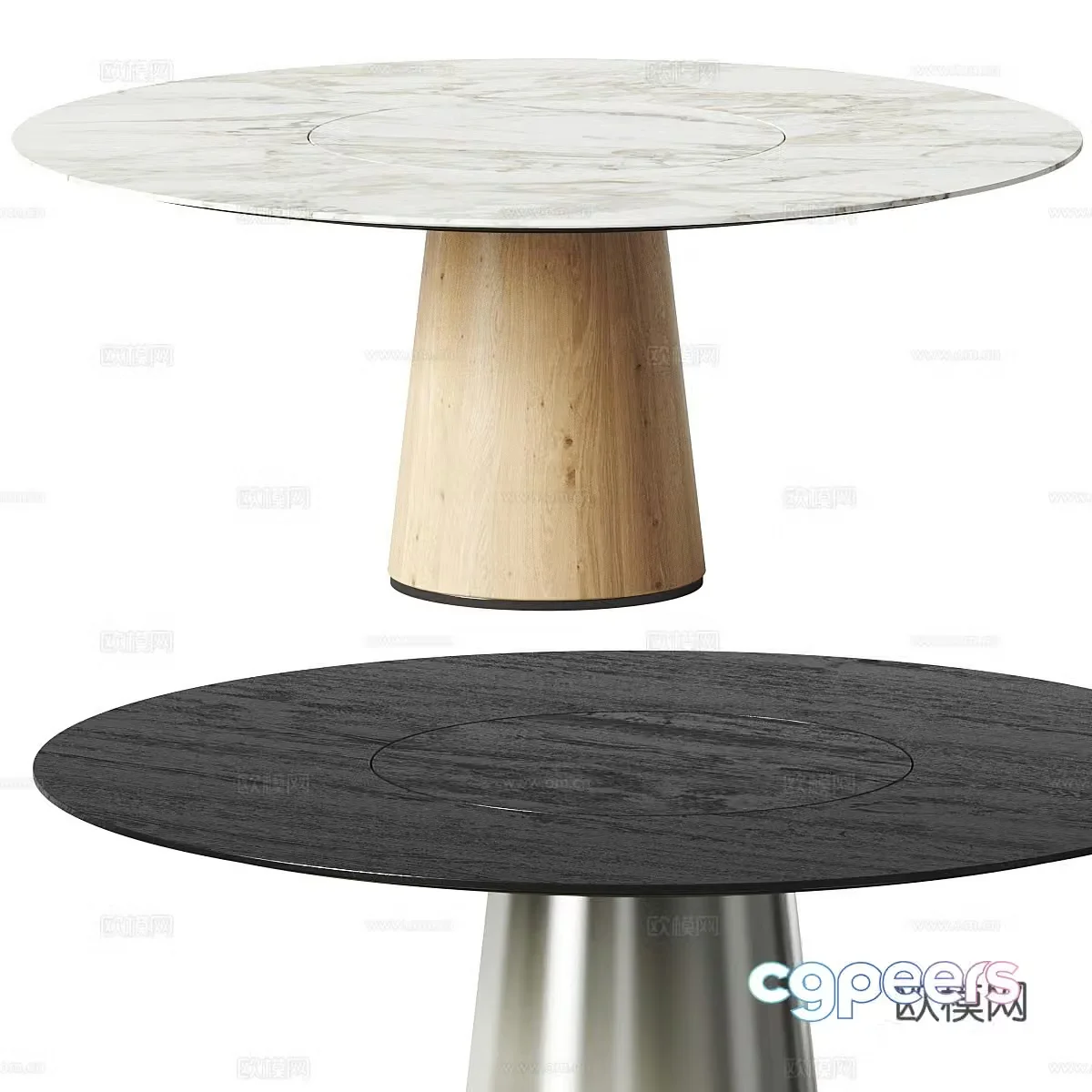 Modern light luxury minimalist rock slab dining table 3D model