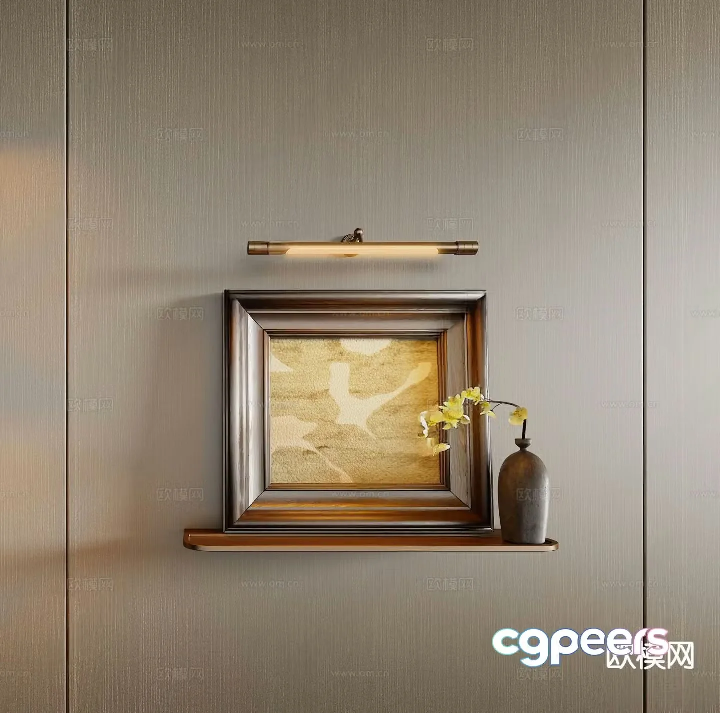 Medieval style hanging picture frame 3d model