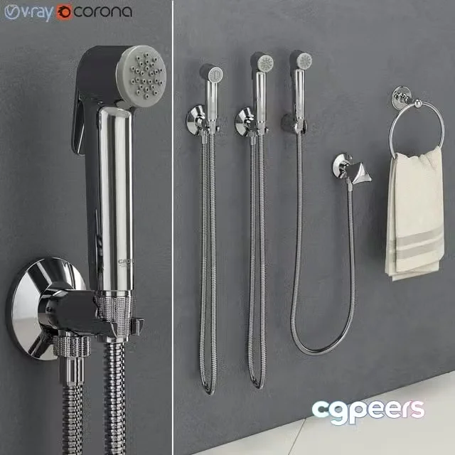 3ds Max Free – GROHE Tempesta-F Hygienic Shower Head Trigger Spray 30, Sena Trigger Spray 35