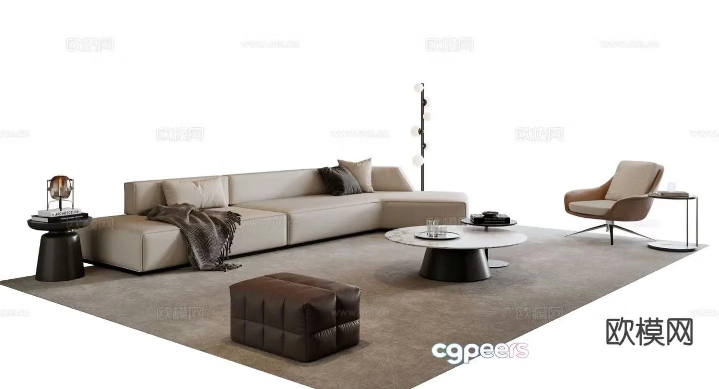 Italian sofa combination 3d model