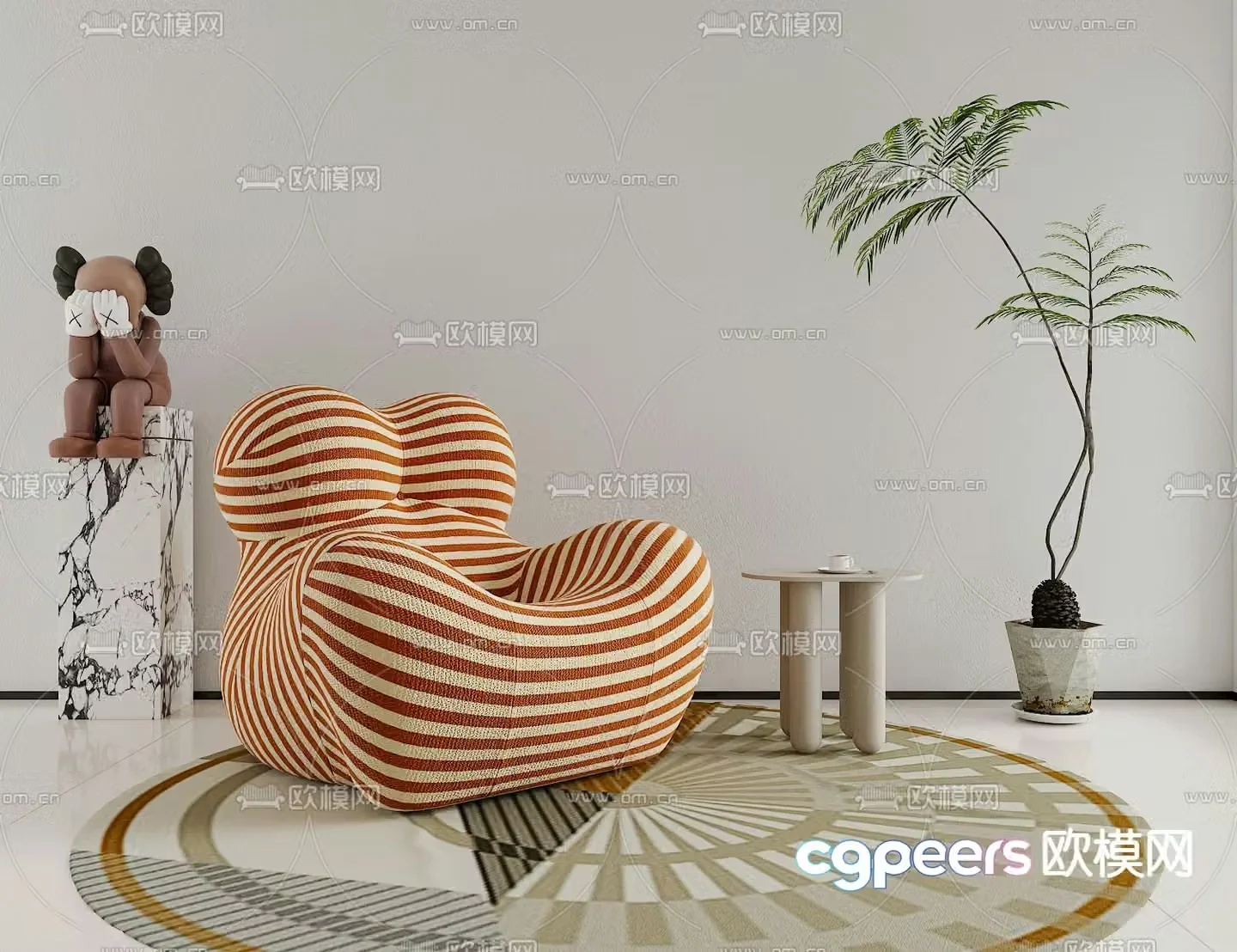 Modern lazy sofa mother’s arms sofa 3d model