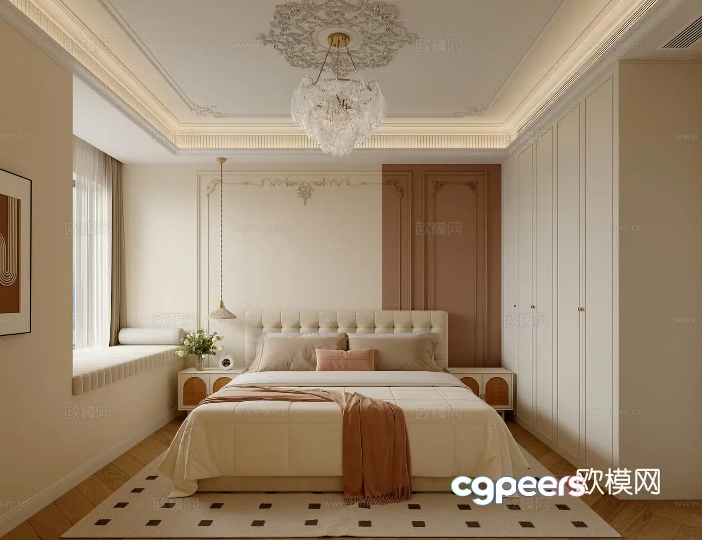 French bedroom master bedroom 3d model