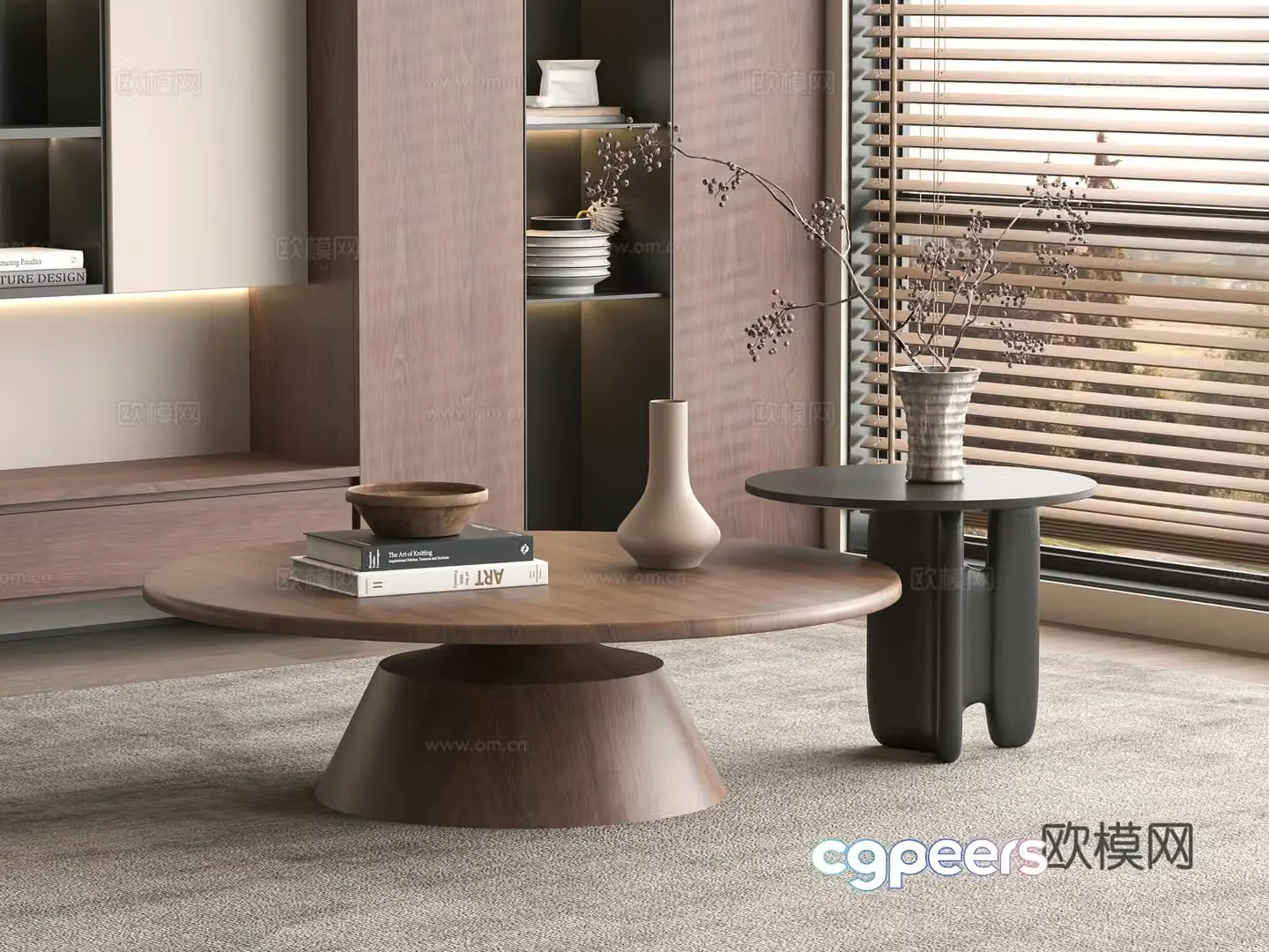 Medieval style coffee table mother-in-law coffee table 3d model