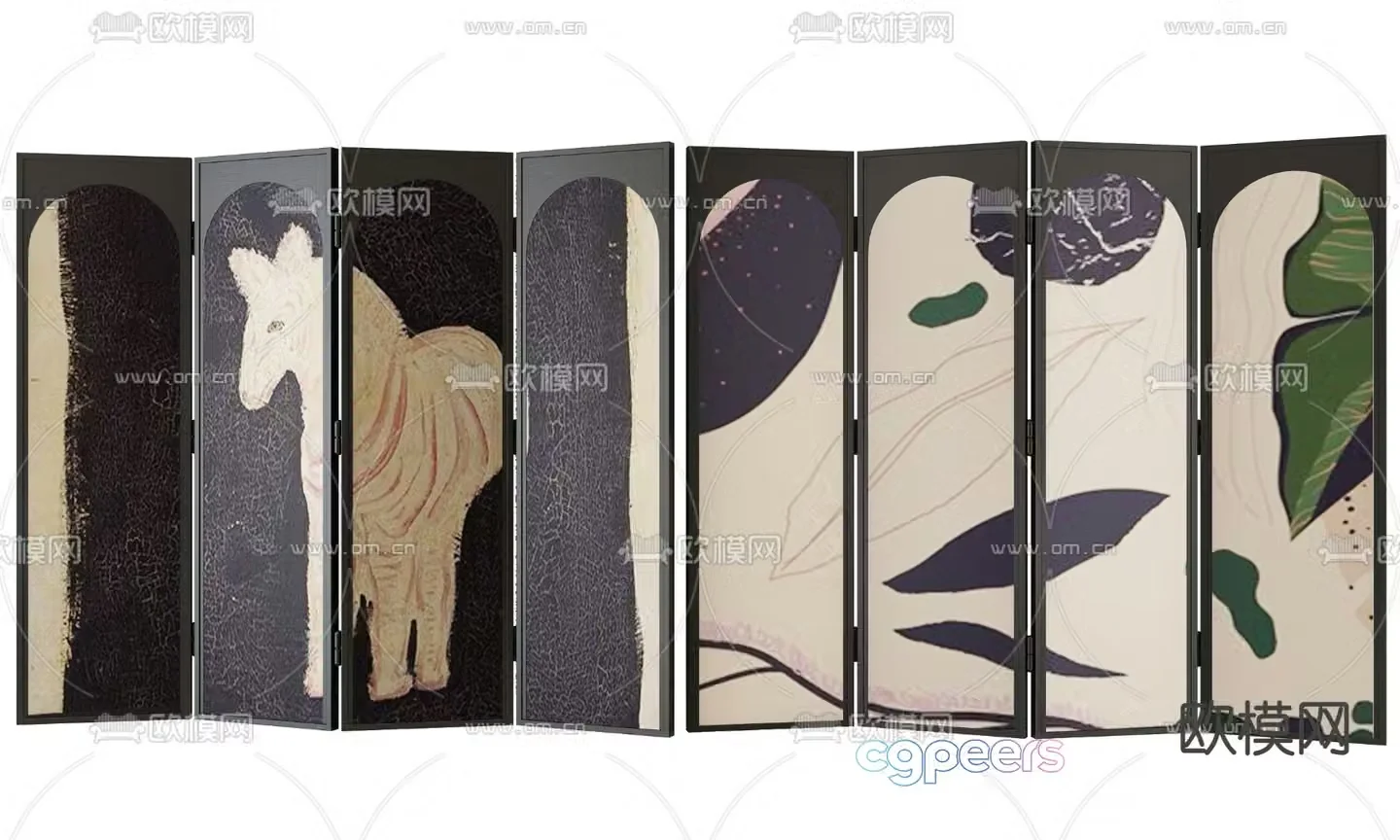 Middle-aged screen partition 3d model