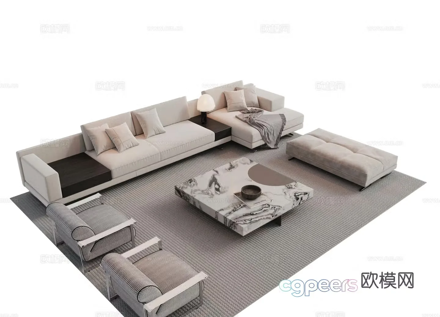 Modern modular sofa 3d model