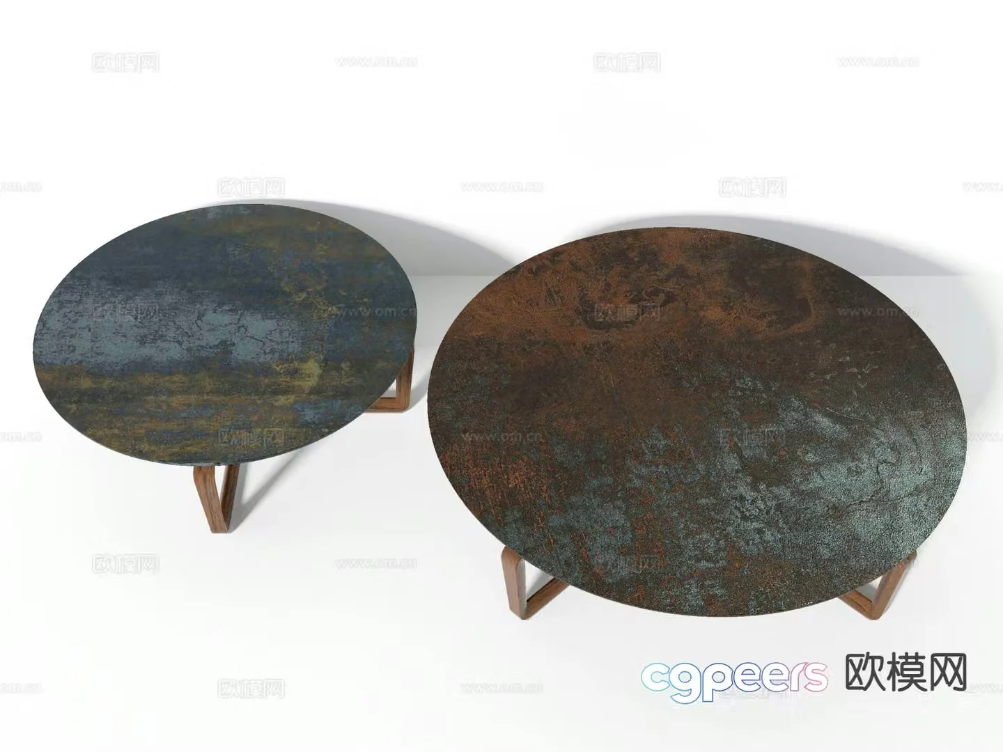 Modern double coffee table 3d model