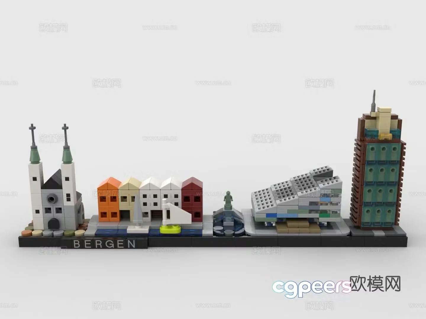 LEGO LEGO Toys Building Blocks City Skyline Bergen Berge3d Model