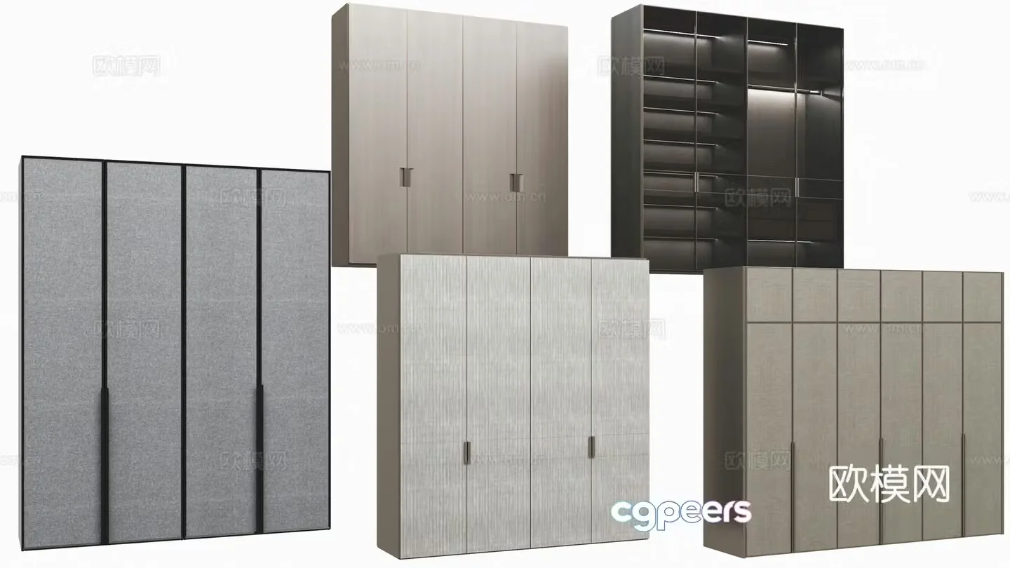 Modern wardrobe doorless wardrobe finished wardrobe 3d model