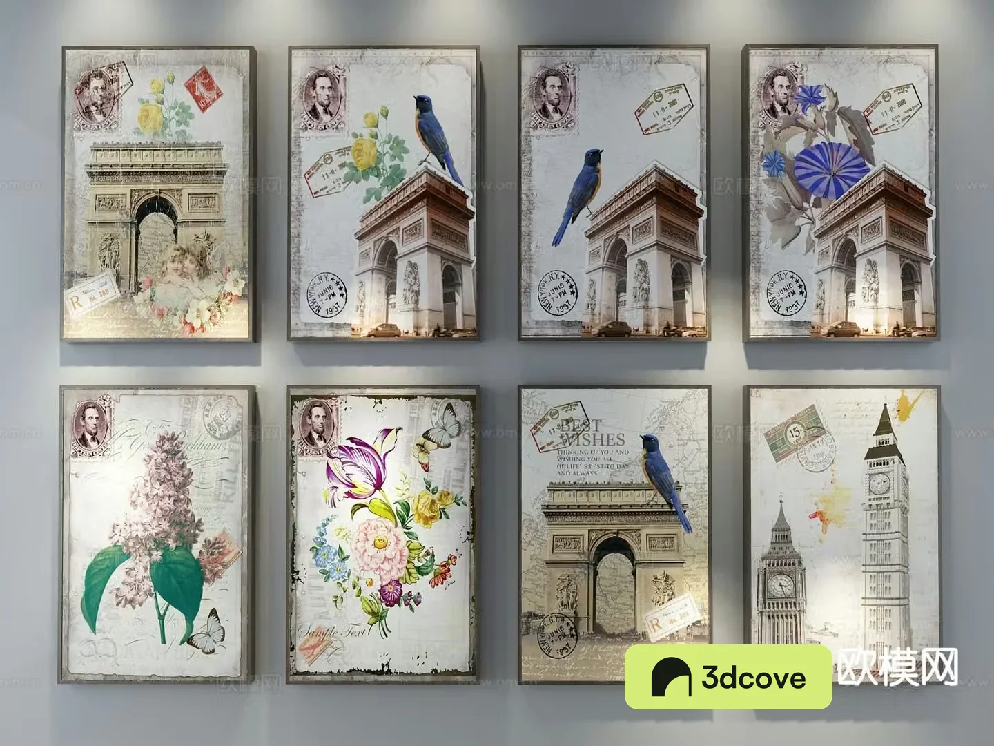 American simple painting decorative painting hanging painting