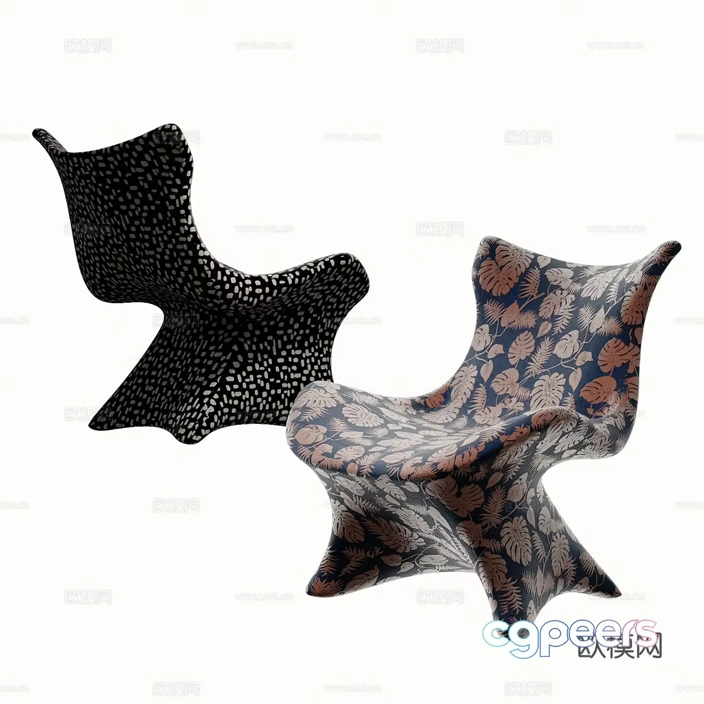 Modern chair sand shark lounge chair 3d model