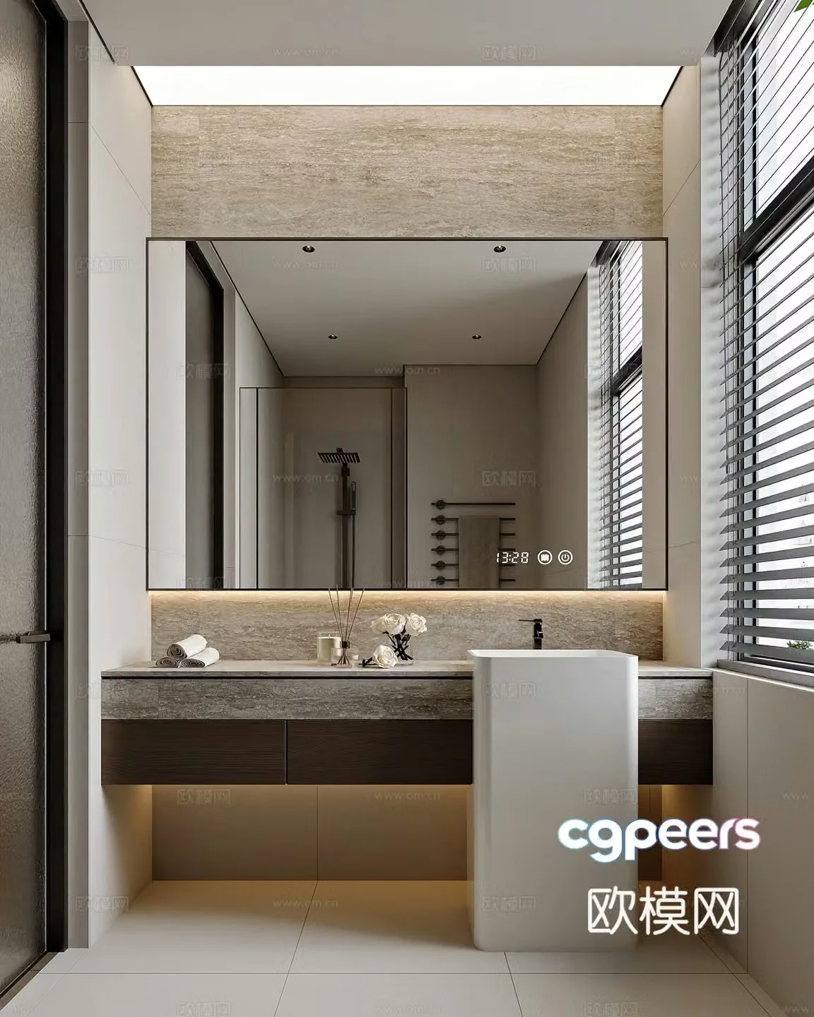Modern style home bathroom 3d model