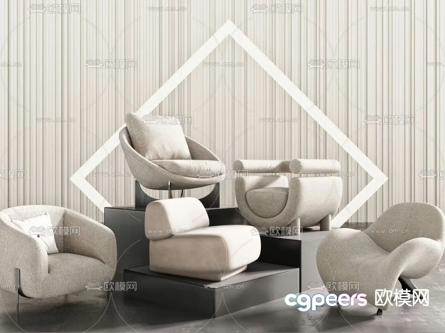 Modern single sofa 3d model