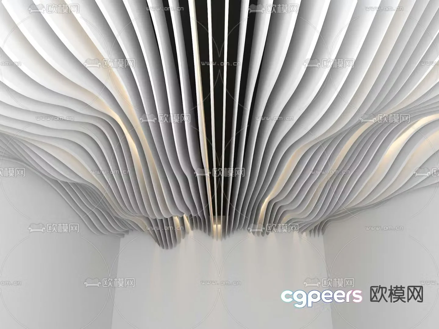 Wave grille ceiling 3d model