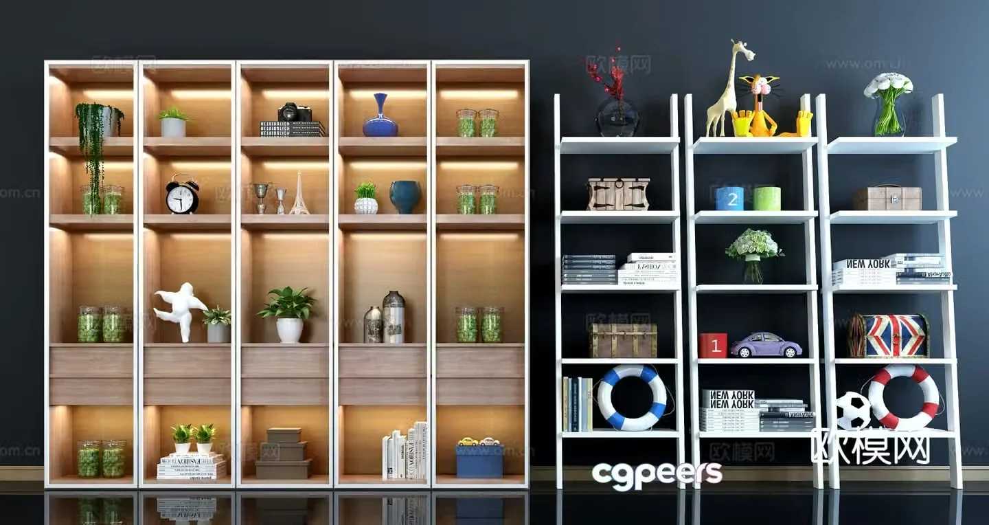 Modern decorative rack storage rack 3d model