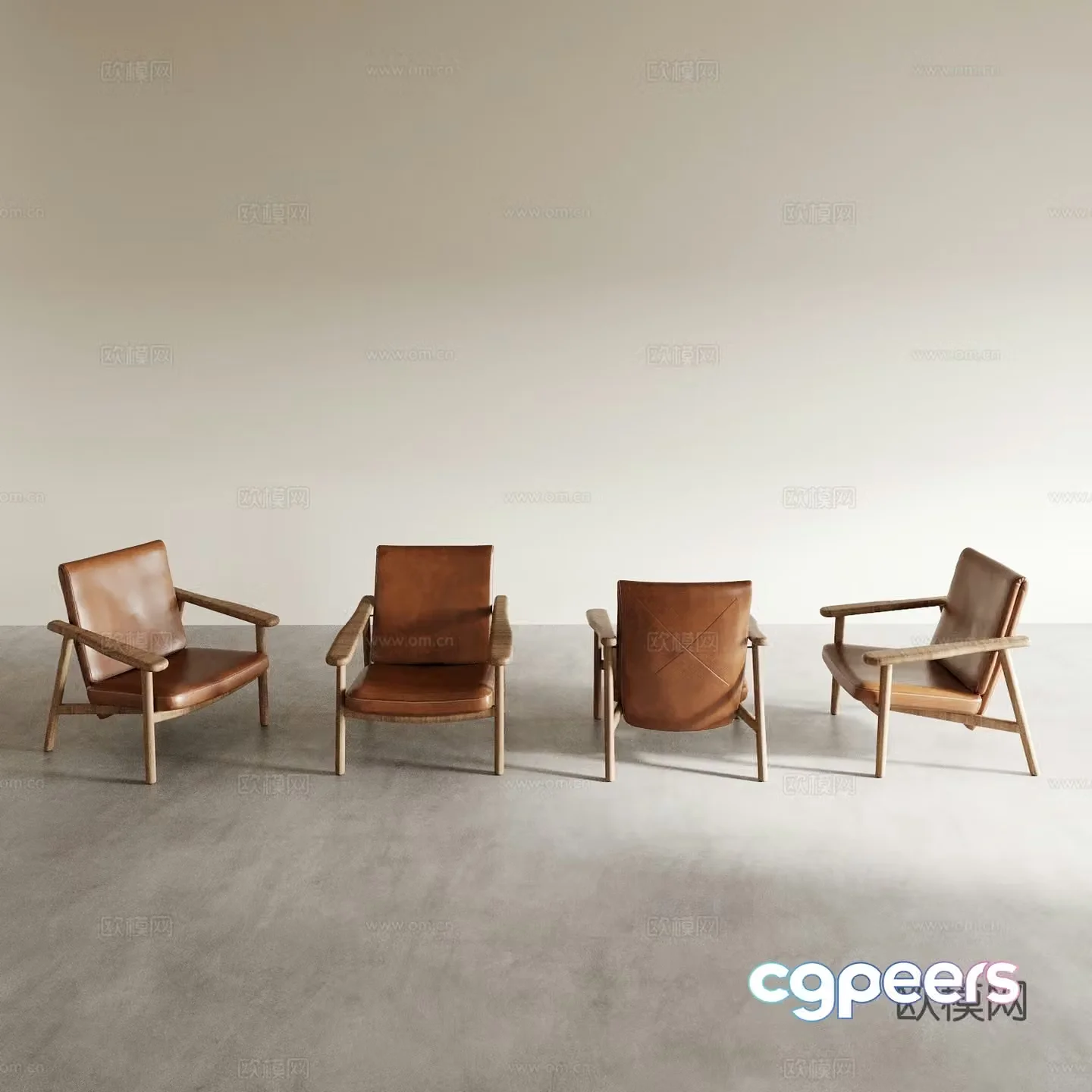 Log style armchair sofa chair back chair 3d model