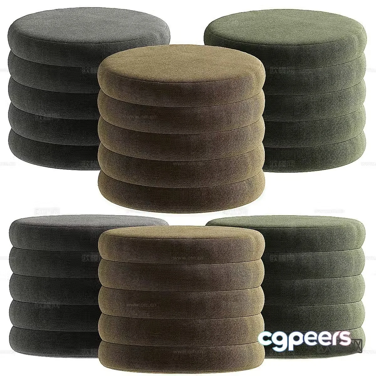 Shoe Changing Stool Sofa Stool Round Stool Stool 3D Model
