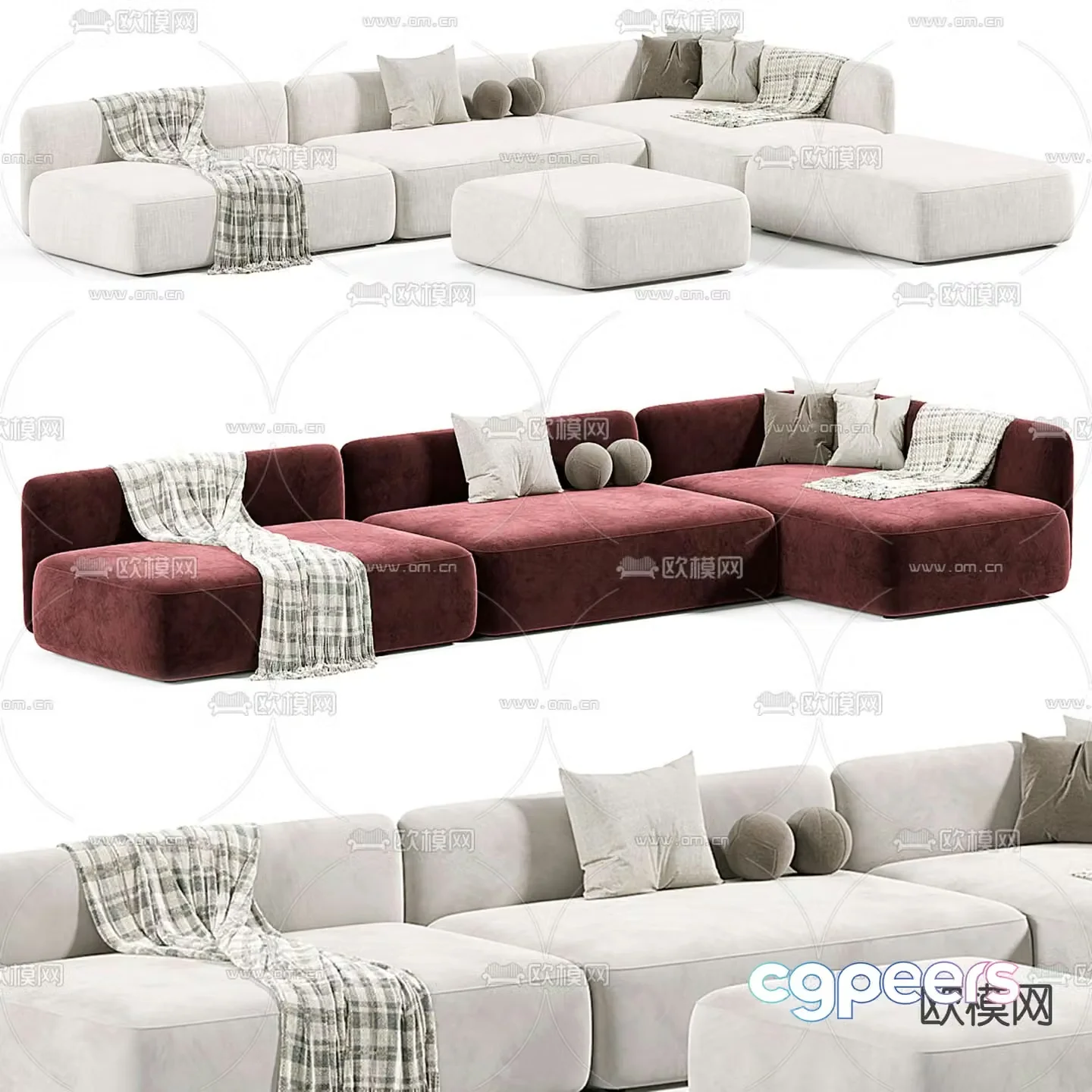 MDF Italia corner sofa multi-person sofa 3d model