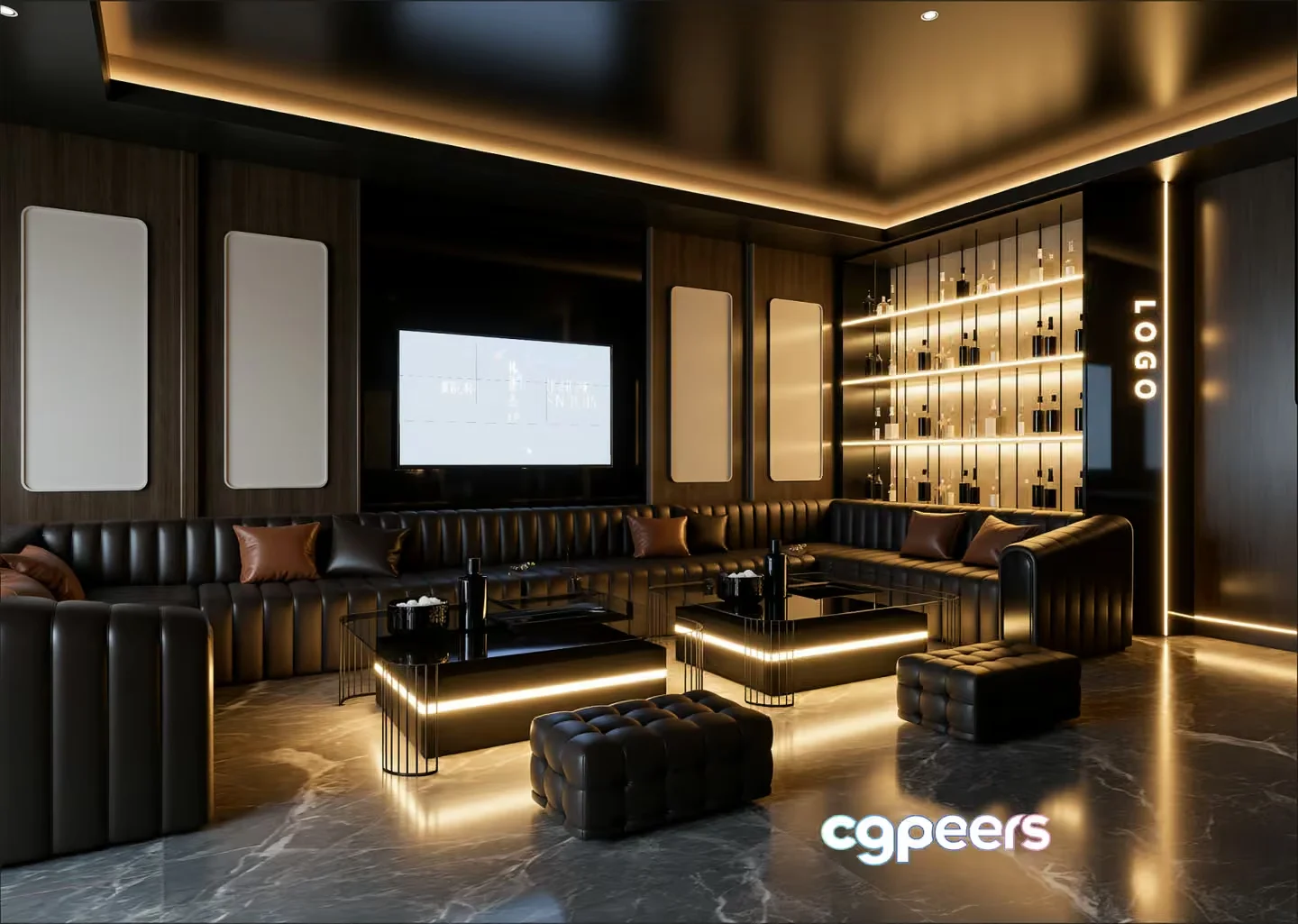 Modern Entertainment Room 3D Model – 22851 – VRAY Render