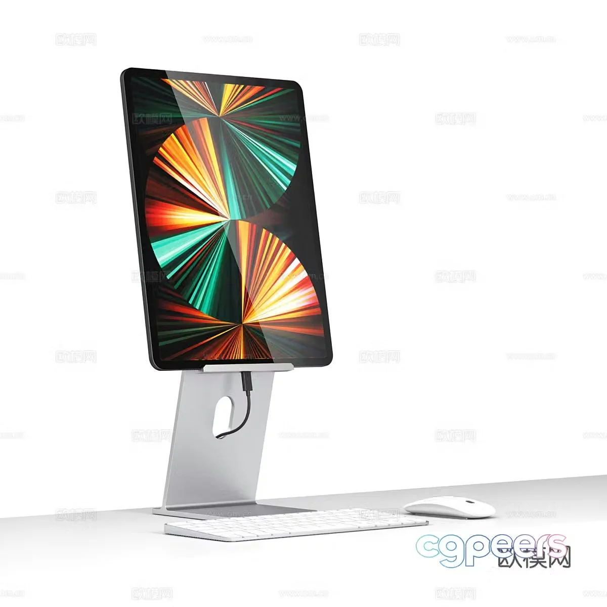 tablet keyboard mouse 3d model