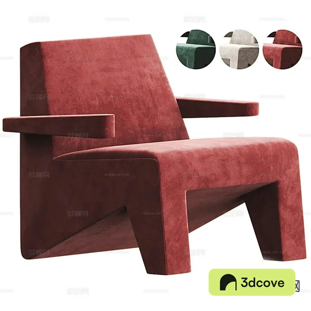 Red sofa single sofa
