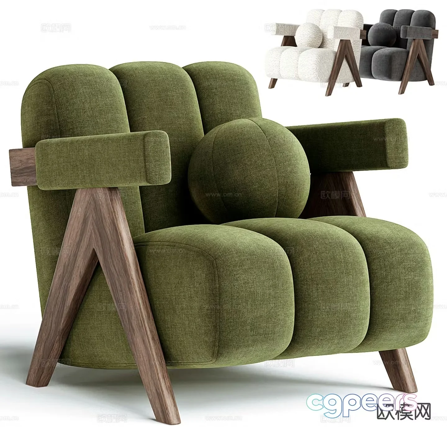 Modern sofa chair leisure chair 3d model