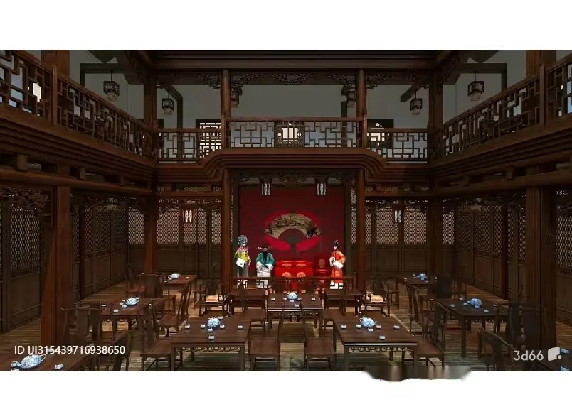 Traditional Chinese Dining Room 3D Model – 6298 – VRAY Render