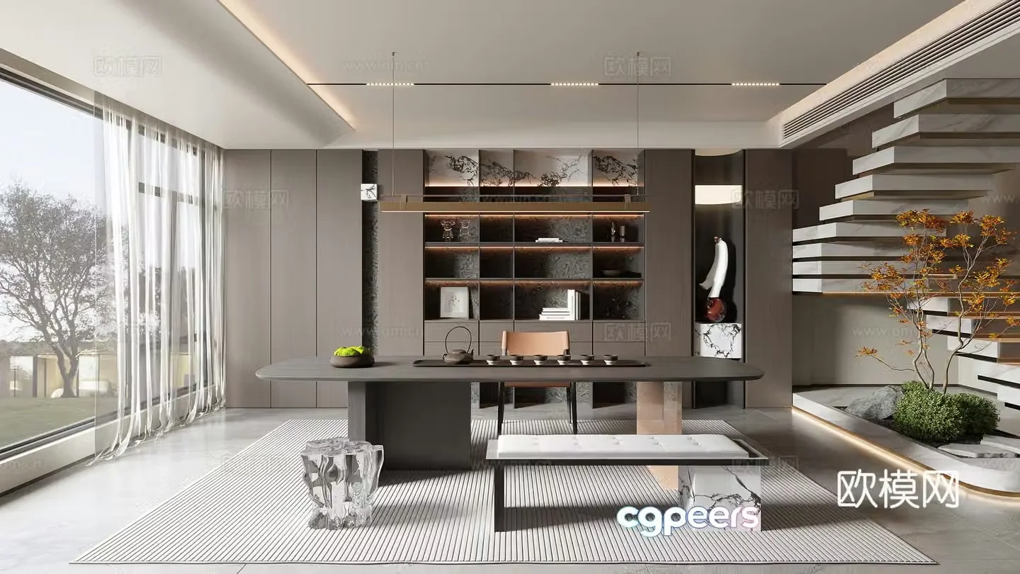 Modern tea room 3d model