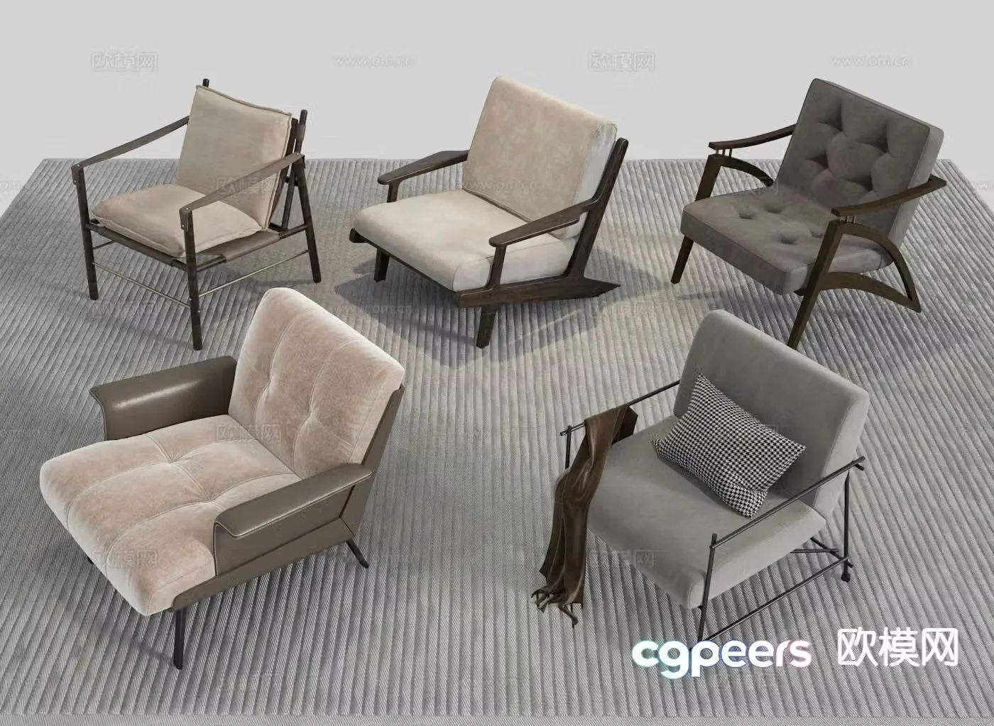 Wabi-sabi chair leisure chair 3d model