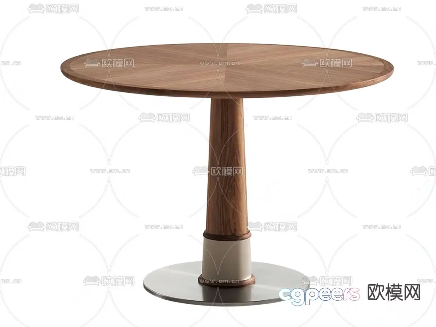 Kena round dining table solid wood dining table 3d model