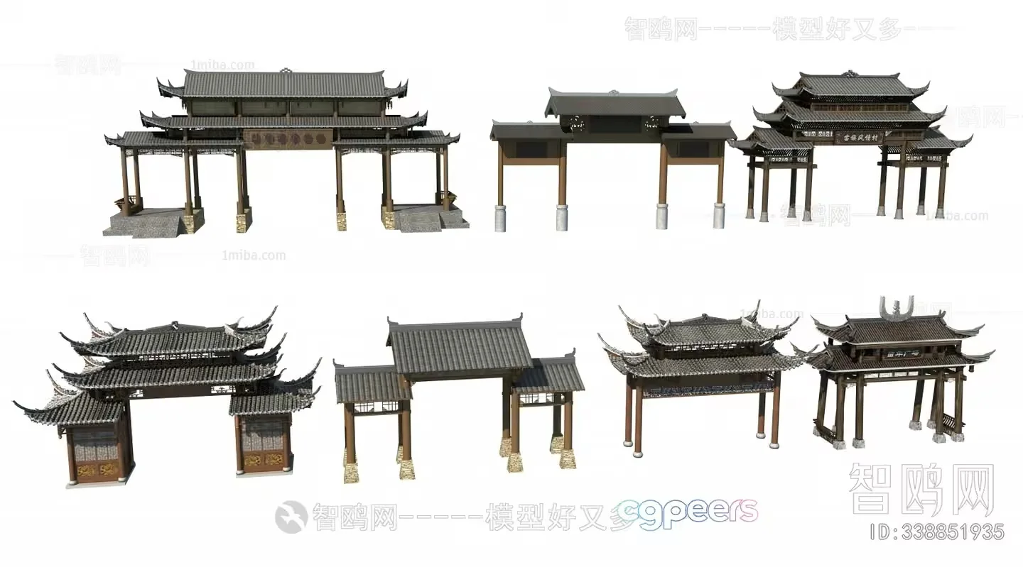 Traditional Chinese Buildings 3D Model – 15418 – VRAY Render