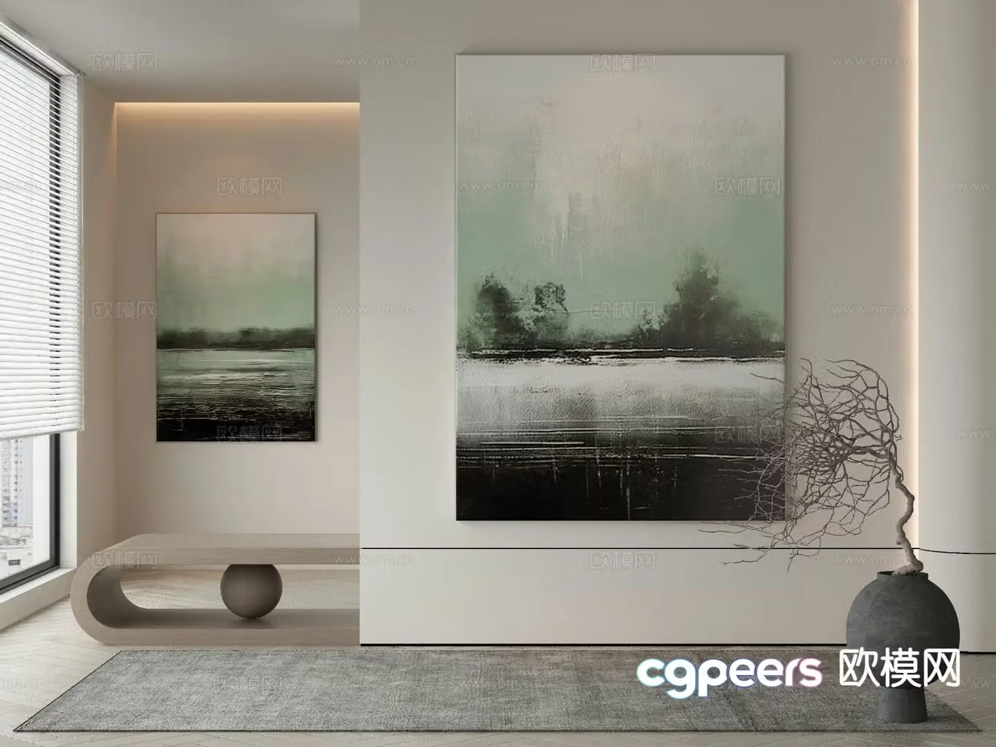 Wabi-sabi art painting texture painting decorative painting 3d model
