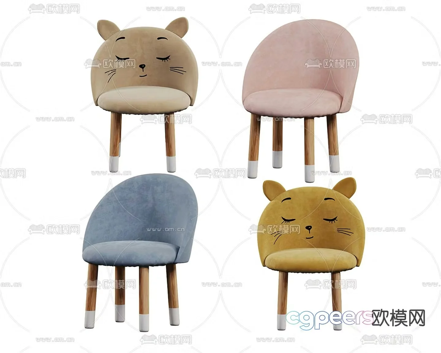 NIDI cartoon single chair children’s chair leisure chair 3d model
