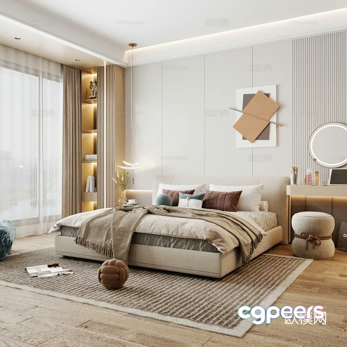 Modern home bedroom Modern bedroom Italian bedroom Simple bedroom Italian bed 3d model