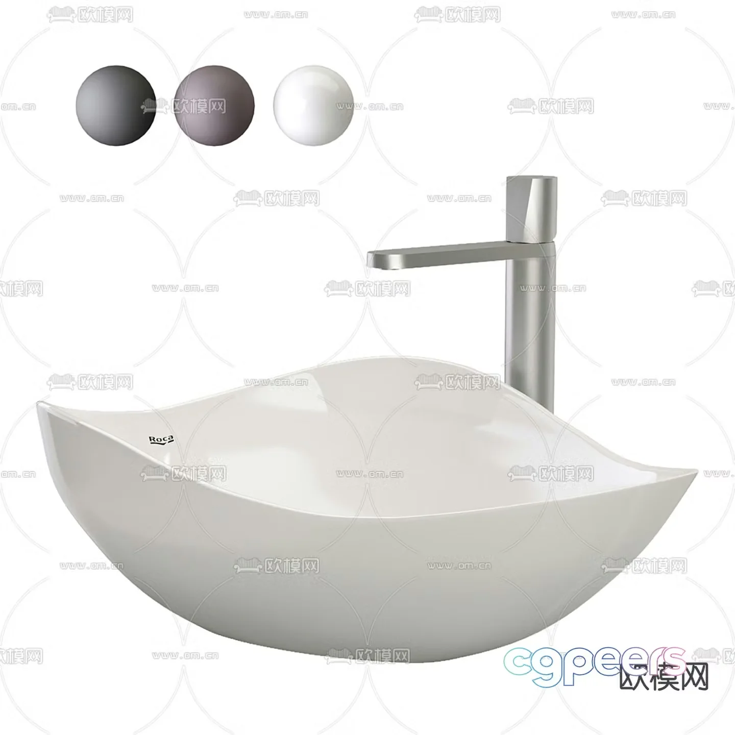 Roca Ohtake Washbasin 3d Model