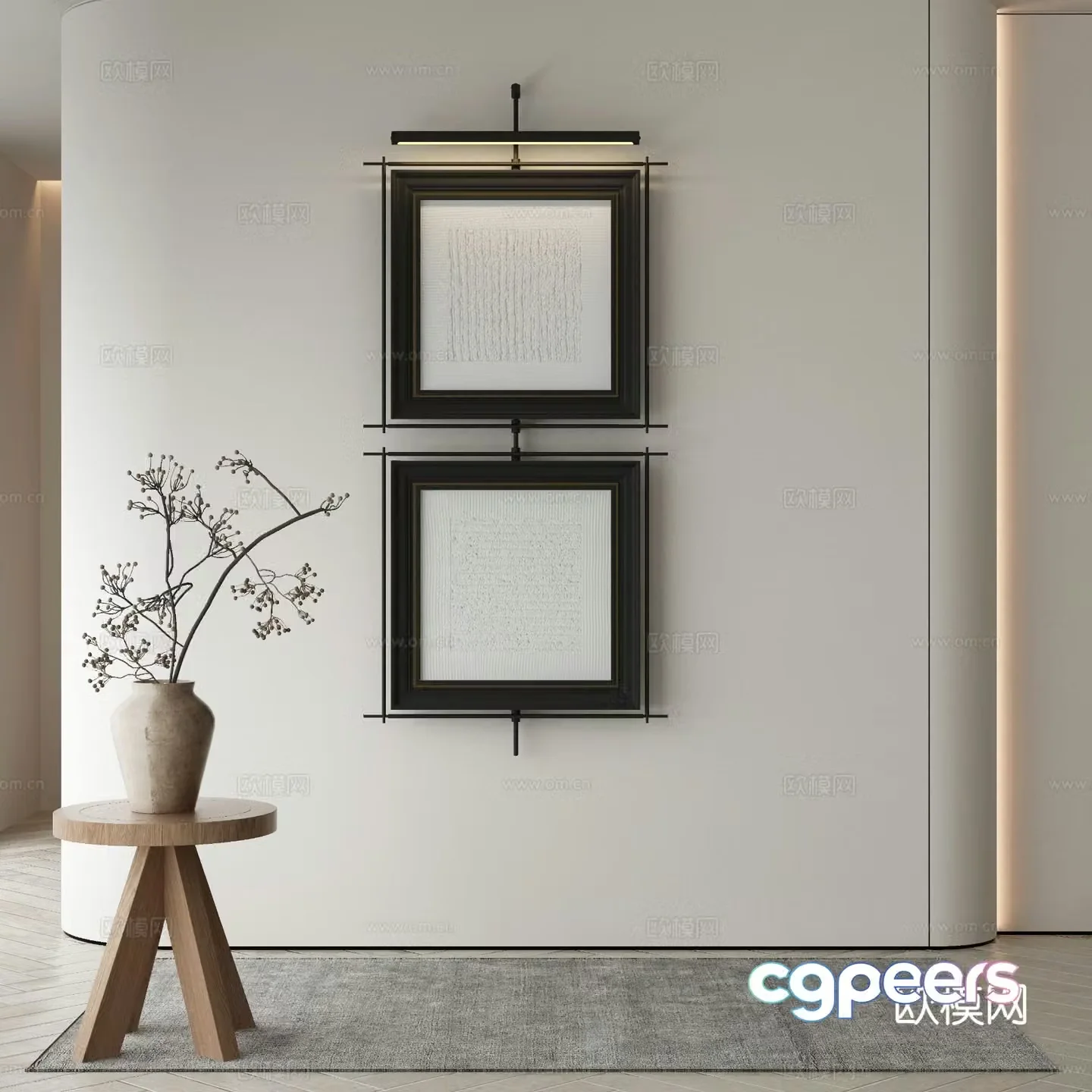 Modern Wasabi Hanging Painting Oil Painting 3D Model