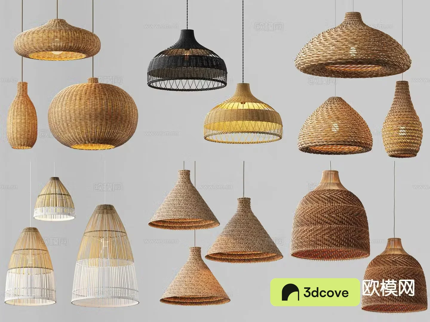 Wabi-sabi chandelier rattan chandelier