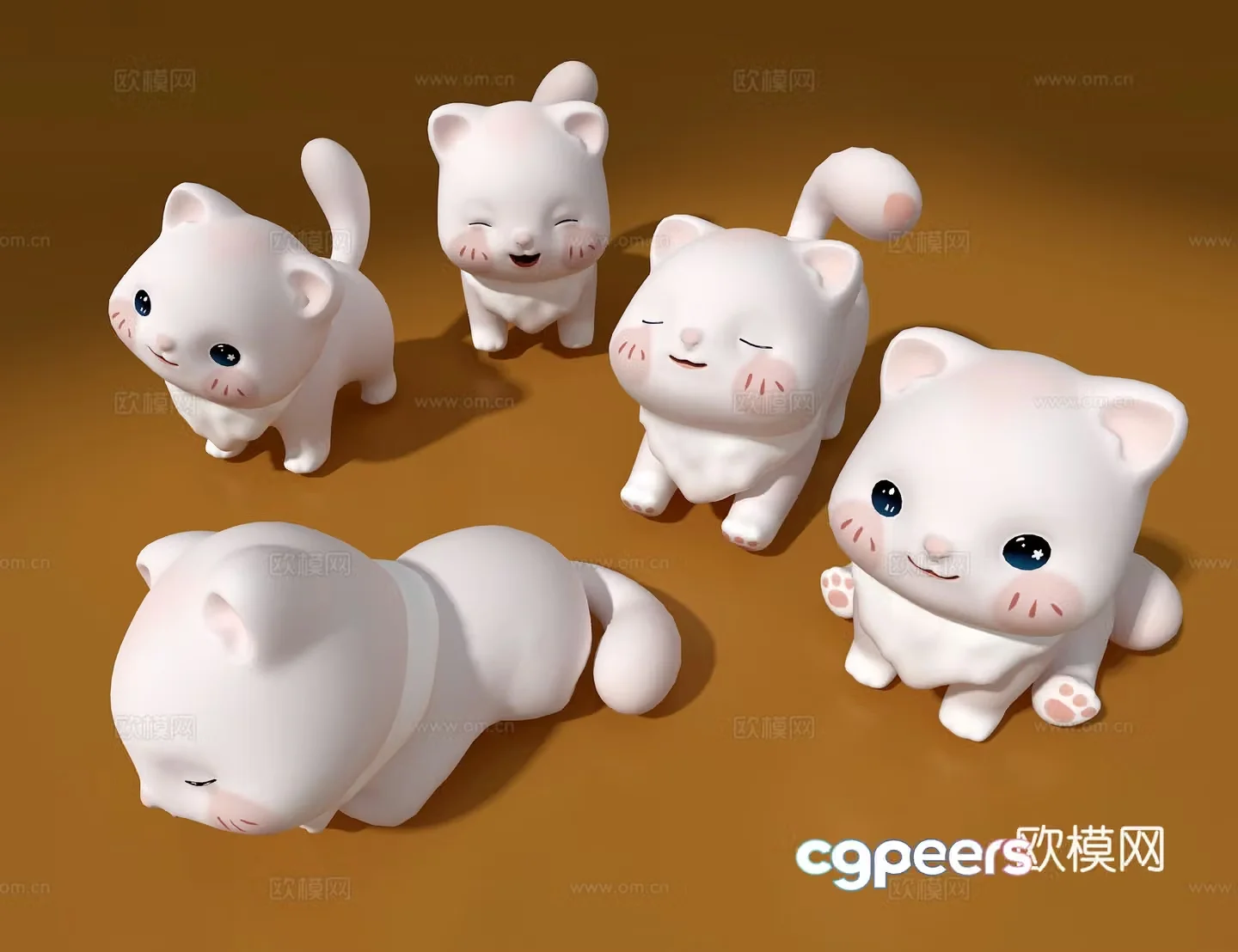 Kitten ornaments 3d model