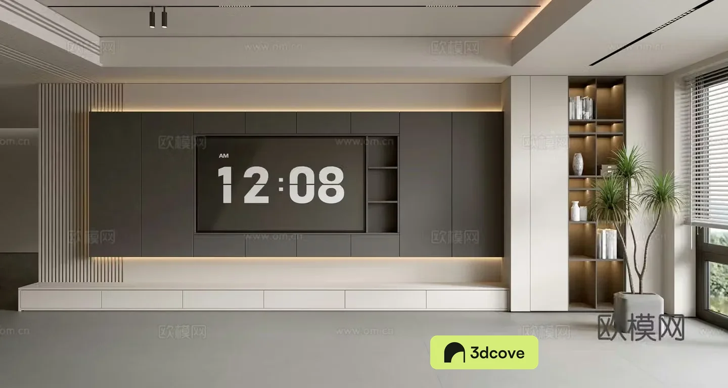 Modern TV background wall