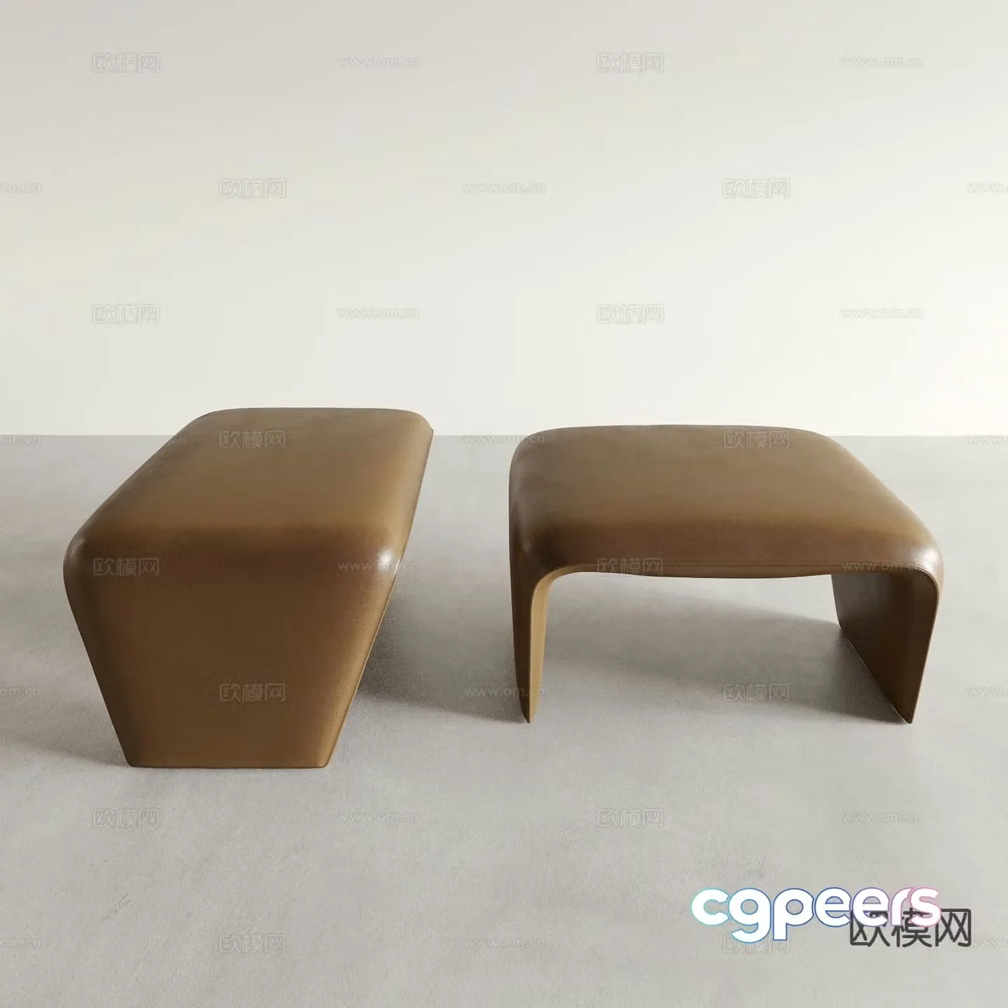 Round stool bar stool coffee stool makeup stool dressing stool 3d model