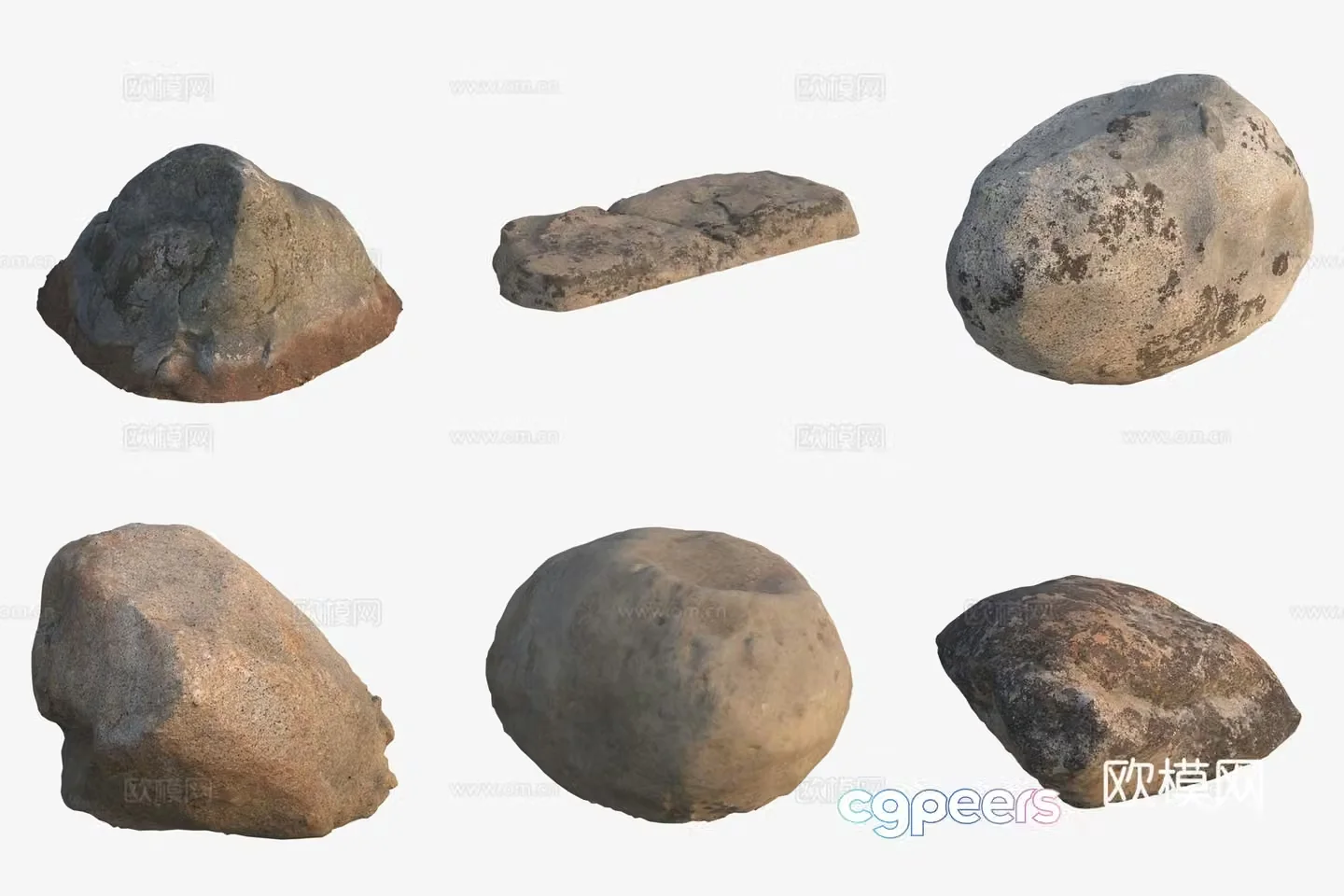 Big stone boulder rock 3d model