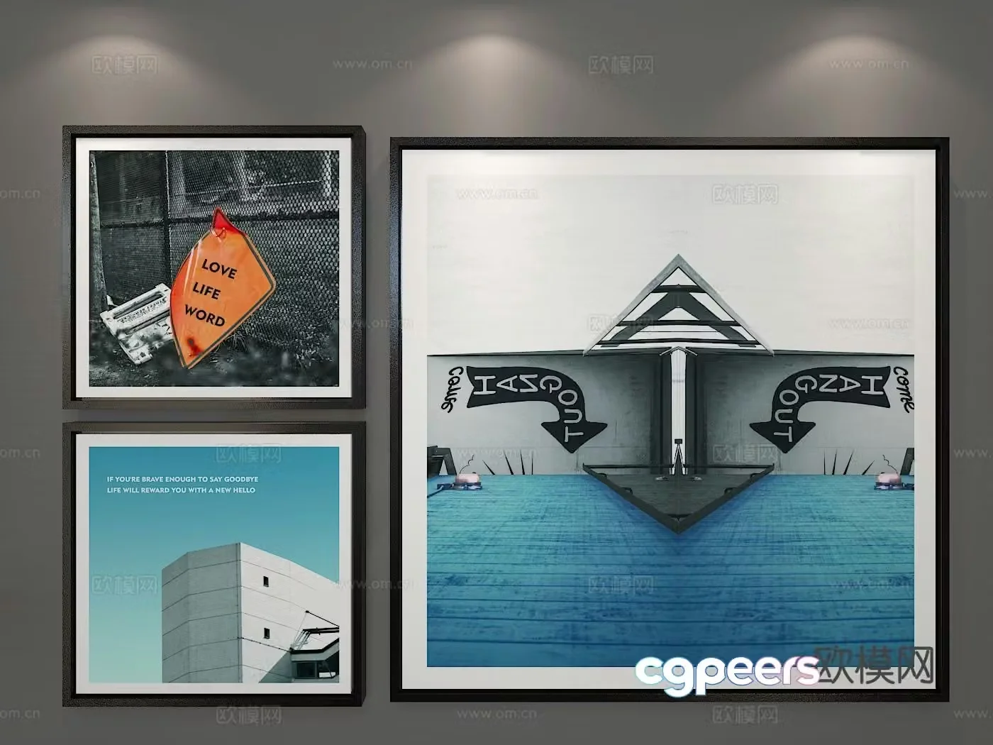 Modern art painting decorative painting 3d model